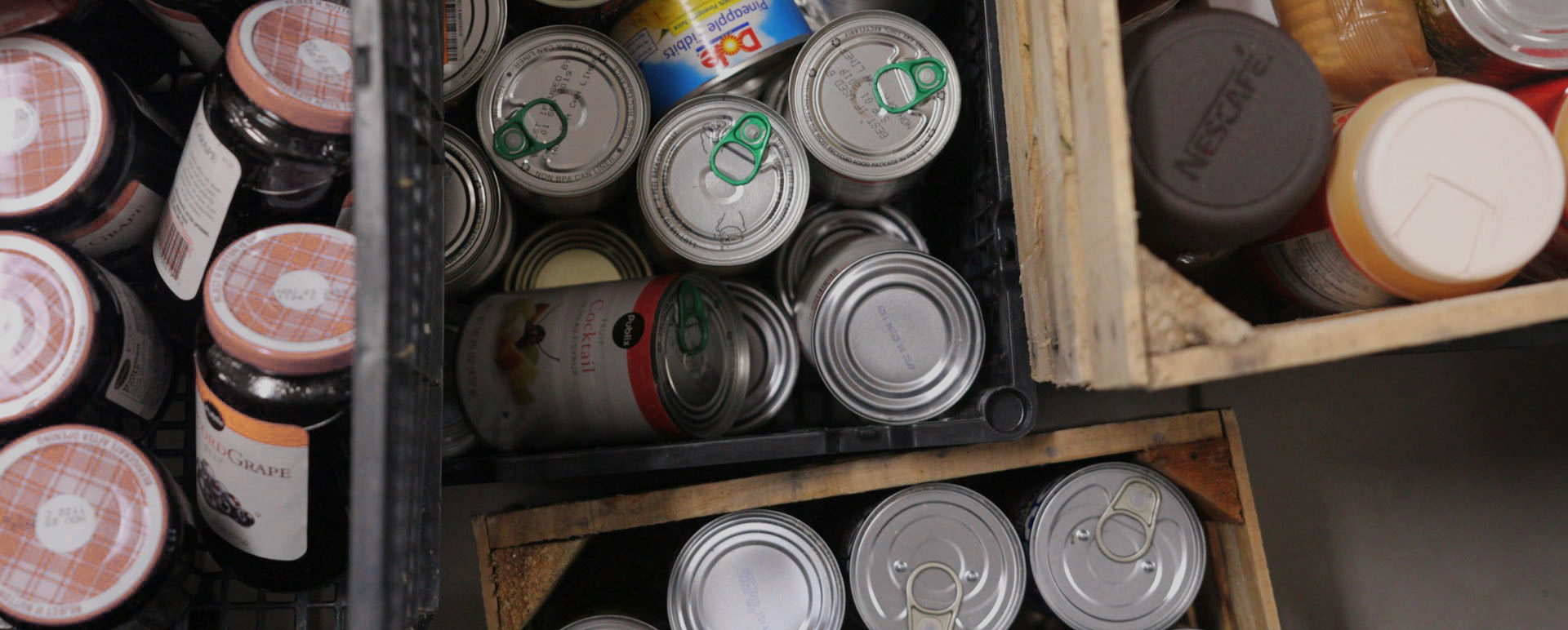 blurry cans of food